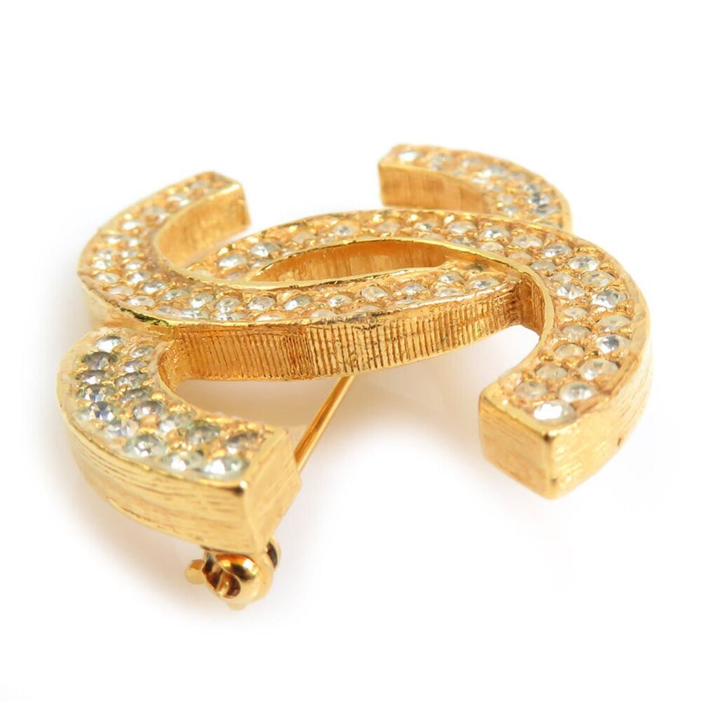 CHANEL Authentic Gold Logo Brooch - Picture 3 of 5